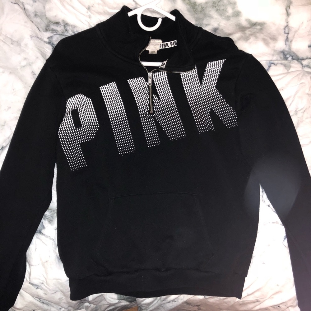 PINK black quarter-zip